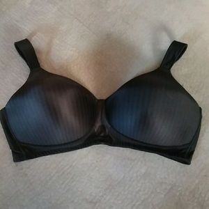 3/$50 Satin striped black bra wide straps 40D